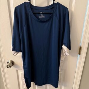 Blue and White Athletic T-Shirt